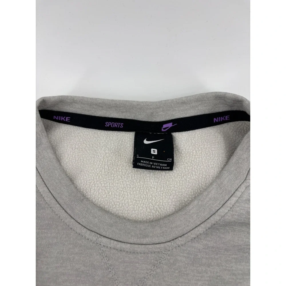 Vintage Nike Sweatshirt Women Small Grey Mesh‎ Trim Zip Pocket Athleisure